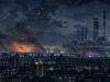 Russia Launches Major Kyiv Attack as Ukraine Hits Russian Oil Refinery Nighttime city skyline and oil refinery graphic representing the Russia-Ukraine war and global energy risks. Russia Kyiv attack